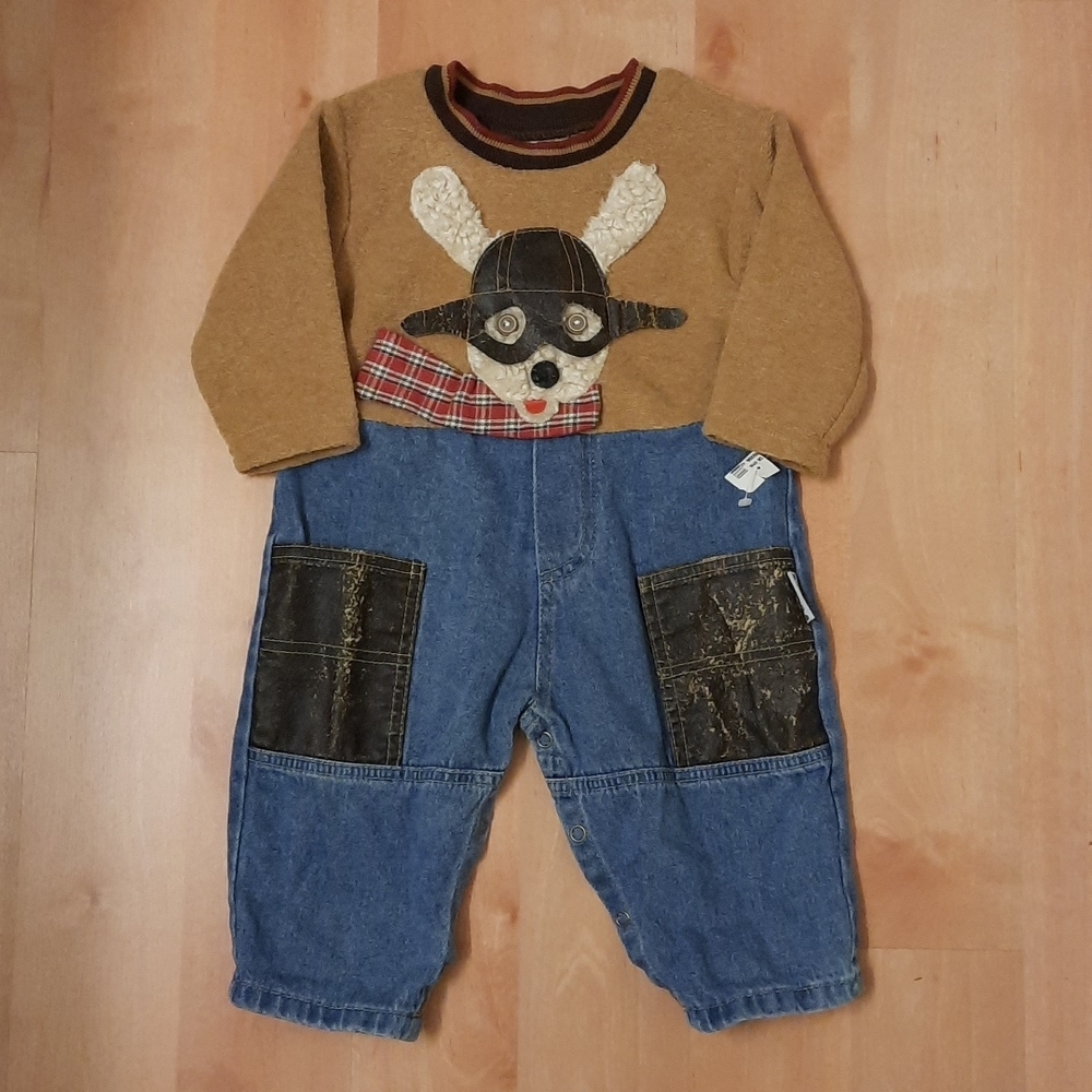 Blooz Vintage Doggie Pilot Baby Romper